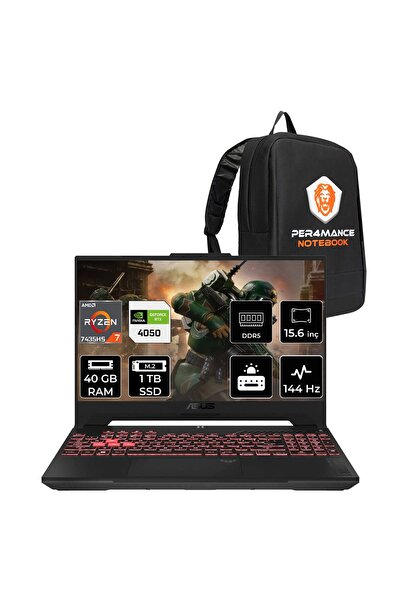 ASUS TUF Gaming A15 R7 7435HS 40GB 1TB SSD RTX4050/6GB 140W 15.6" FHD 144Hz F...