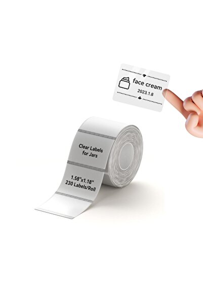 NiiMbot Transparent Label Tape 40×30mm, 230 Labels/Roll, Waterproof, for B1 B21 Thermal Label Makers