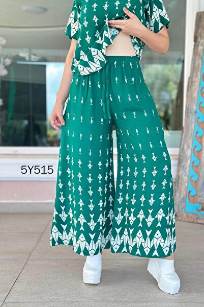 İnce Topuk Patterned Viscose Fabric Set of 2 5Y515