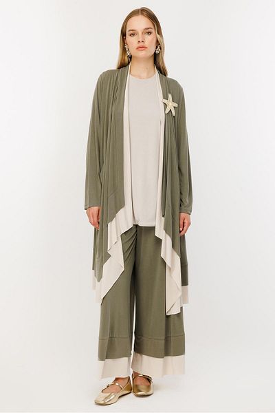 Ghisa Accessory Detailed Triple Suit Khaki