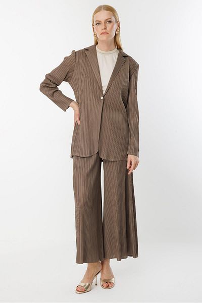 Ghisa Mono Collar Suit Mink