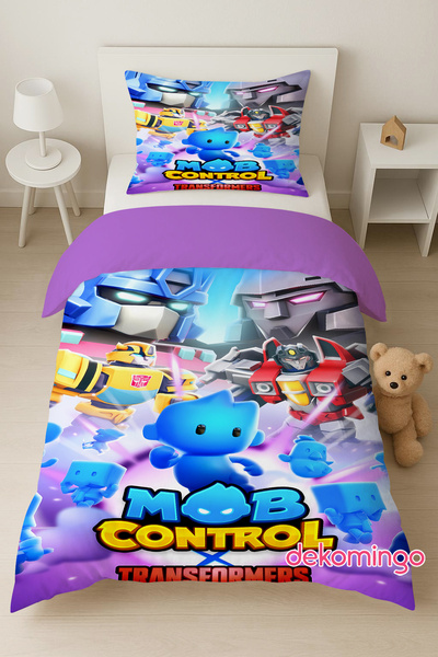 dekomingo طقم غطاء لحاف للأطفال من ترانسفورمرز موب بدون ملاءات
