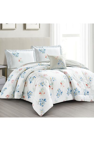 Donetella 4-Piece Digital Print Comforter Set – King Size 250x230 cm, Soft Microfiber Bedding Set.