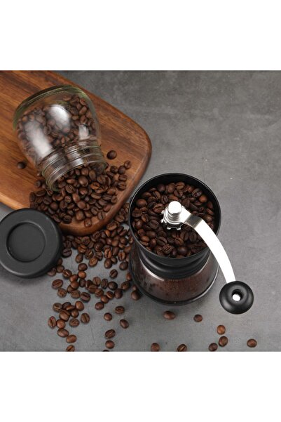 Yelajoy Manual Coffee Grinder, Hand Crank Extended Handle Adjustable, Coffee Grinder for Home Office (Black)