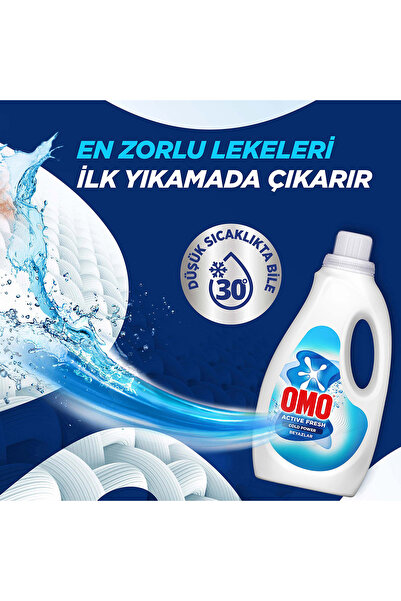 Omo Active Fresh Cold Power Renkliler Sıvı 1500ml x1 Siyahlar 1500ml x1 Beyazlar Sıvı 1500ml x1