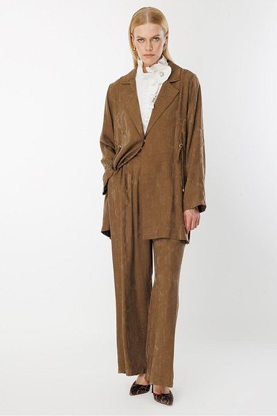 Ghisa Jacquard Woven Suit Brown