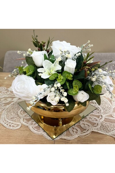essacraft LÜKS BEYAZ GÜL ARANJMAN-MDL11(AYNA DAHİL DEĞİLDİR.)