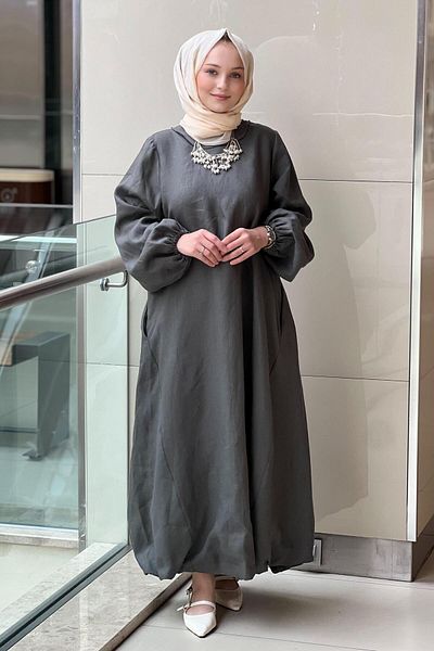 Ghisa Linen Dress with Back Zipper Pocket