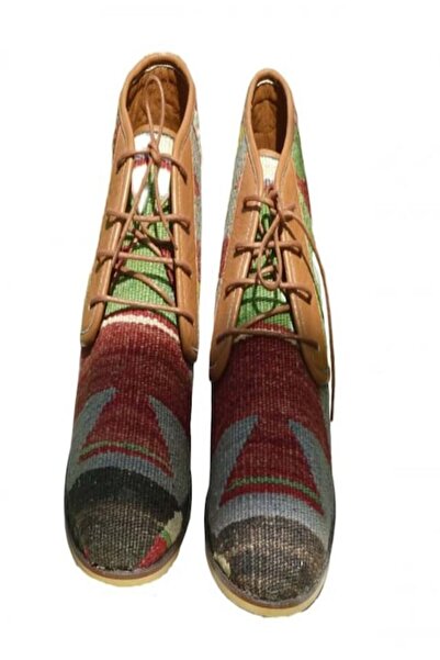 Anatolia Lord men's boots, leather and textile, hand-sewn and embroidered, Multicolored brown, 44