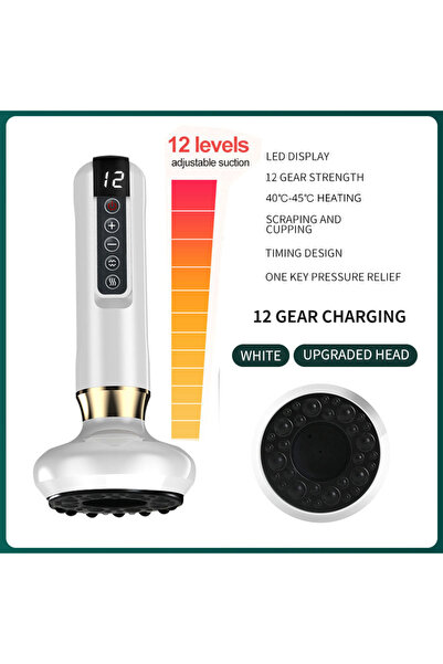 Choice4 12 gear White 6 Gear Electric Cupping Massager Vacuum Suction Cup Gua...