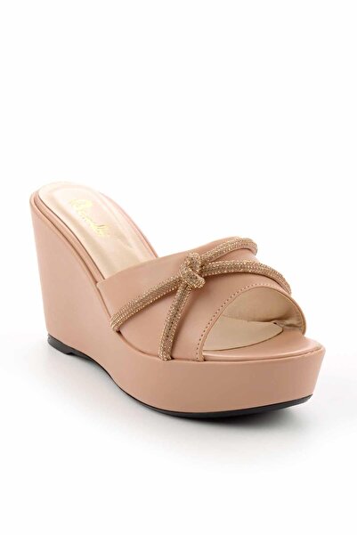 Bambi Nude Lame Kadın Terlik K04666012409