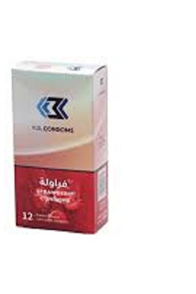 K3L STRAWBERRY CONDOMS 12 PCS كي ثري ال واقي ذكري برائحة الفراولة 12 حبة