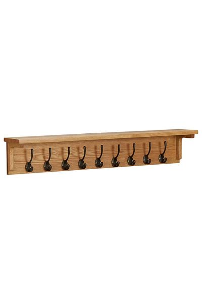 vidaxl Coat Rack 90x16x16 cm Solid Oak Wood