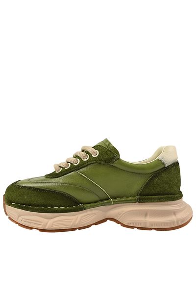 FRANCO GERARDO Women's sports shoes, FRANCO GERARDO, KM 5502 green, leather 39