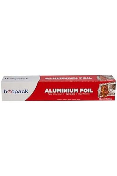 Hotpack Aluminium Foil Roll, 45cm Wide, 1.35 KG Gross Weight, Wide Heavy Duty for Catering & Roastin