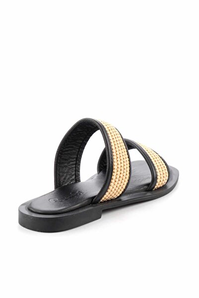 Bambi Bej Siyah Kadın Terlik K04862500228