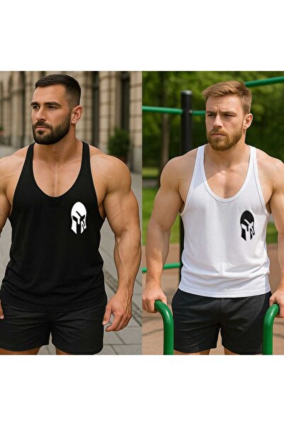 TREND ALİSSE Ανδρικό αθλητικό μπλουζάκι με μηδενικά μανίκια, νέα τάση, σετ 2 ...
