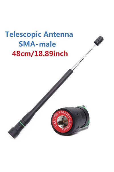 Choice3 1x SMA-Male ABBREE AR-775 Telescopic Antenna SMA-Female/Male/BNC Dual Band Antenna For Quansheng UV