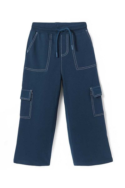 Pine kids Pine Kids Knit Full Length Lounge Pants with Cargo Pockets - Navy Blue