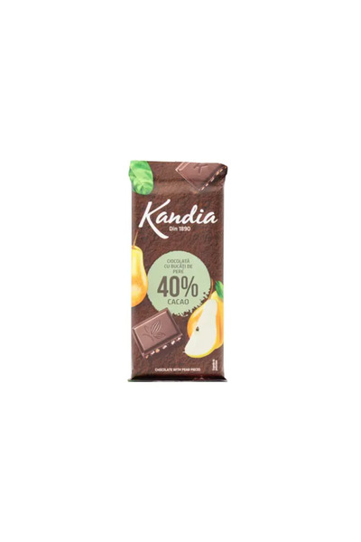 Kandia Ciocolata cu bucati de pere, 40% cacao 80g