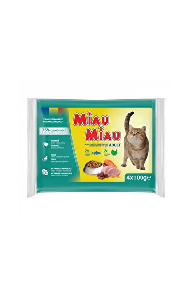 MIAU MIAU Pachet cu hrana umeda pentru pisici Miau Miau Mixt cu somon & curca...