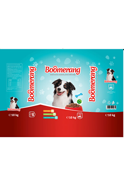 Boomerang Adult dog food with chicken and beef, 10kg