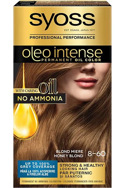 SYOSS OLEO Vopsea de par permanenta fara amoniac Syoss Oleo Intense 8-60 Blond Miere, 115ml