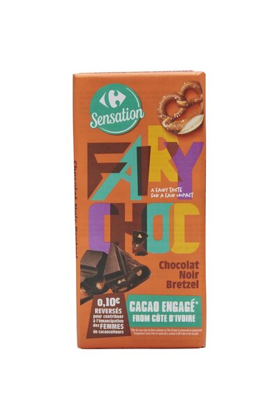 Crf Sensat Ciocolata neagra cu pretzels Carrefour Sensation, 180g