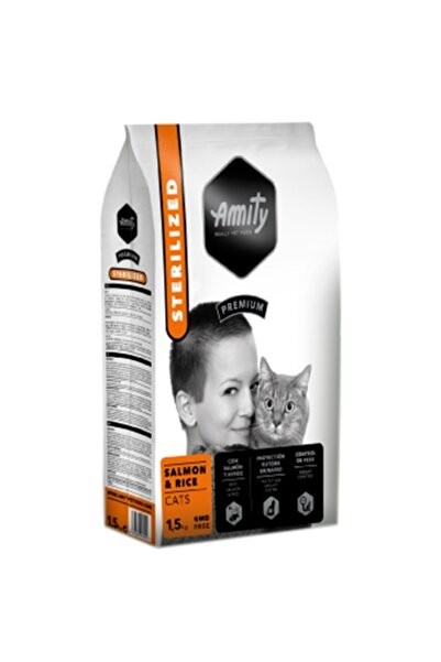 Amity Dry cat food Premium Adult Sterilized Salmon & Rice, 1.5 kg