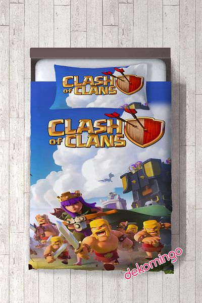 dekomingo Clash of Clans Patterned Children's Bedding Cover