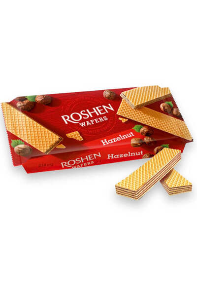 Roshen wafers with hazelnut filling, 216g