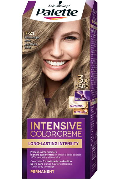 Paletteicc Vopsea de par permanenta Palette Intensive Color Creme 7-21 Blond ...