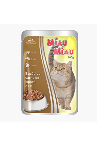 MIAU MIAU Plic iepure in sos, Miau Miau, 100g