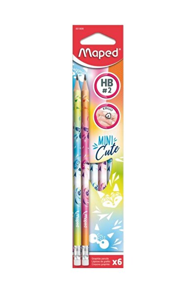 Maped Mini Cute Pencil Set with Eraser - HB, 6 pieces