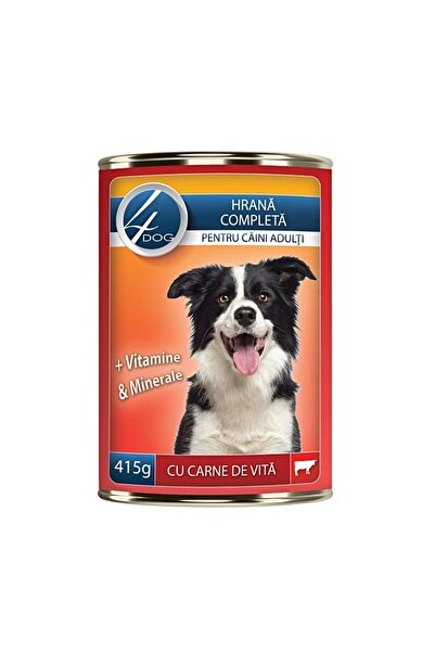 4dog Hrana umeda caini, Adult, Vita, 415 g