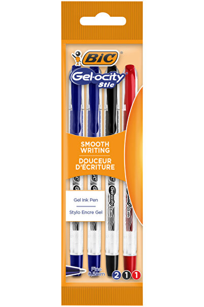 Bic Set pixuri cu gel Roller Gelocity Stic BIC, varf 0.5 mm, 4 bucati