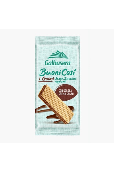 Galbusera Napolitane cu crema cacao fara zahar 45g