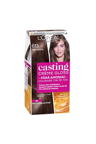 L'Oreal Paris Vopsea de par semi-permanenta L'Oreal Paris Casting Creme Gloss 613 Moccaccino, fara amoniac, 180ml