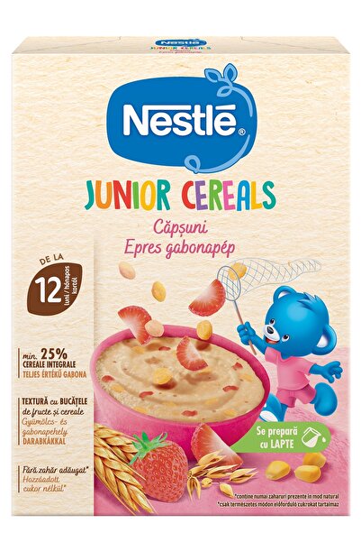 Nestle Cereale Junior Cereals cu capsuni, de la 12 luni, 200g