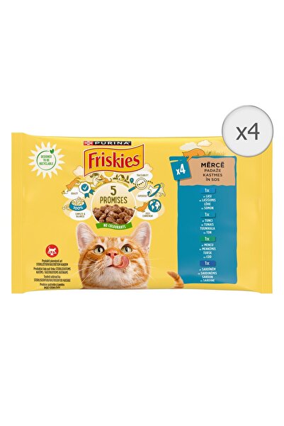 Friskies Hrana umeda pentru pisici, Adult, cu Cod, Somon, Sardina, Ton in sos...
