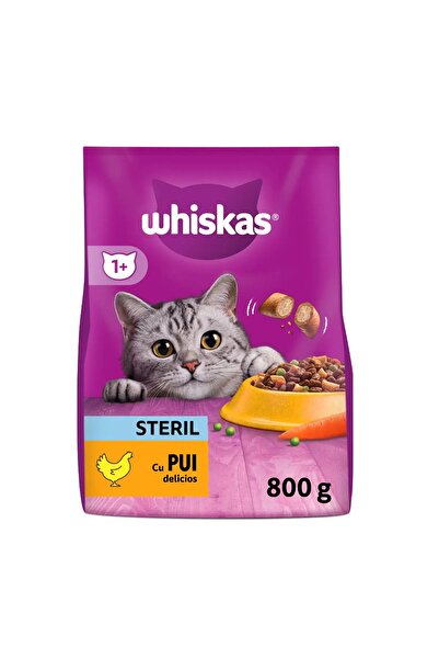 Whiskas Hrana uscata pentru pisici Sterile, pui, 800 g