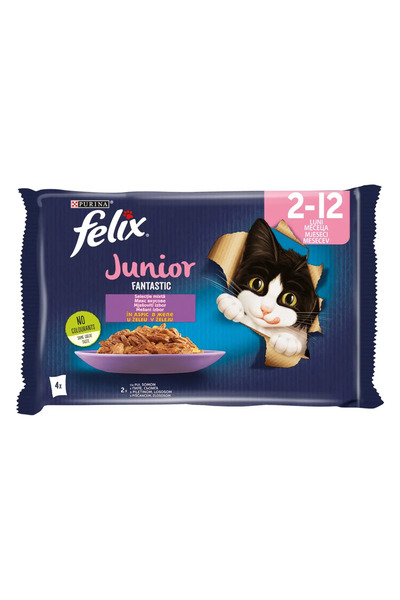 FELIX Fantastic Junior Chicken in Aspic Wet Cat Food, 4 x 85g