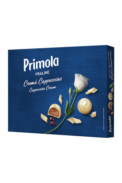 Primola Praline cu ciocolata alba si crema cappuccino 98g