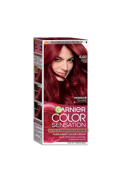 Garnier Color Sensation 6.60 Intense Ruby Permanent Hair Dye, with ammonia 11...