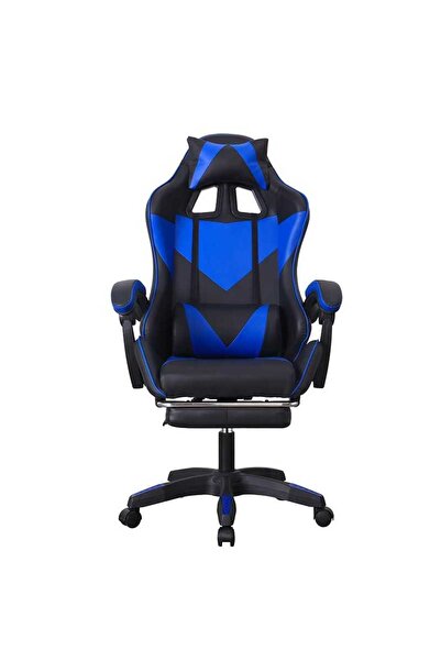 PROCART Scaun de gaming ergonomic, tetieră, suport retractabil pentru picioar...