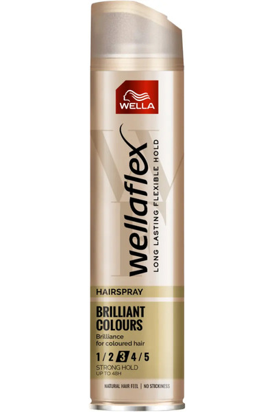 wellaflex Fixativ pentru par Brilliant Color cu fixare puternica, Fixare 3/5, 250 ml