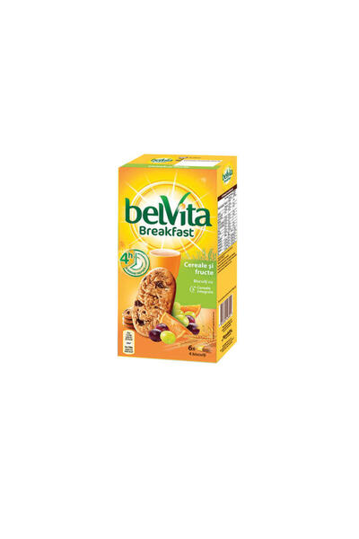 Belvita Biscuiti cu cereale integrale, coaja de portocale si stafide 300g