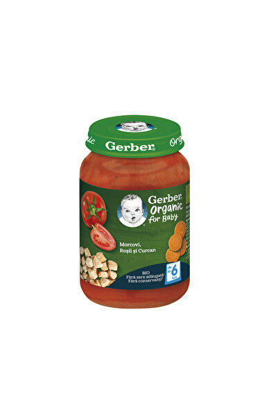 GERBER Organic baby puree from Carrots, tomatoes and turkey, 190g