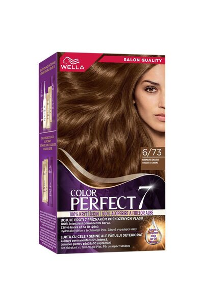 Wella Vopsea de par permanenta Color Perfect 6/73 Ciocolata cu Caramel, 135ml