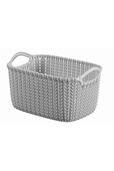 CURVER Knit storage basket, braided look, plastic, 24.7x13.7x16.7 cm, 3 L, Grey
